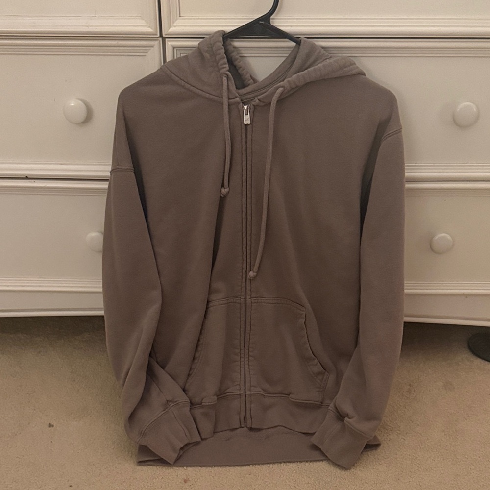 Hollister Women's Zip-Up Hoodie in Brown